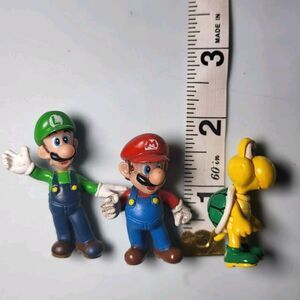 Lot of 3 Nintendo‎ Super Mario Bros Mini Figures Miniature Luigi Koopa Troopa